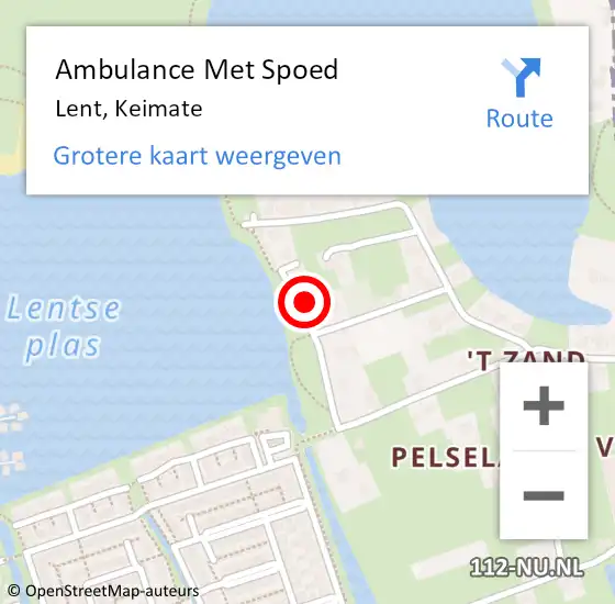 Locatie op kaart van de 112 melding: Ambulance Met Spoed Naar Lent, Keimate op 20 maart 2018 20:54