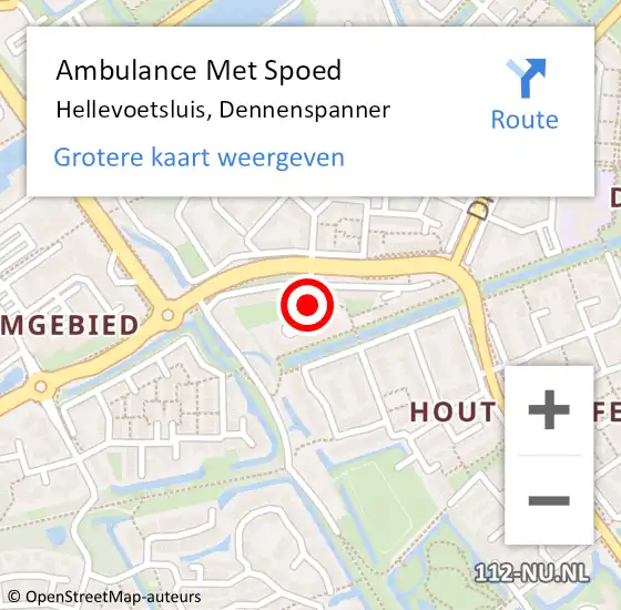 Locatie op kaart van de 112 melding: Ambulance Met Spoed Naar Hellevoetsluis, Dennenspanner op 20 maart 2018 20:57