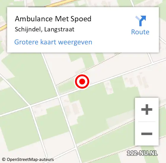 Locatie op kaart van de 112 melding: Ambulance Met Spoed Naar Schijndel, Langstraat op 20 maart 2018 21:55