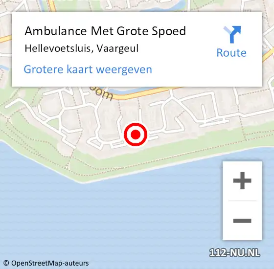 Locatie op kaart van de 112 melding: Ambulance Met Grote Spoed Naar Hellevoetsluis, Vaargeul op 20 maart 2018 22:13
