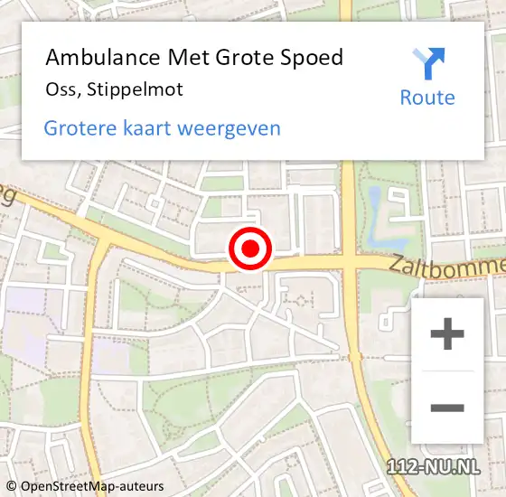 Locatie op kaart van de 112 melding: Ambulance Met Grote Spoed Naar Oss, Stippelmot op 20 maart 2018 22:59