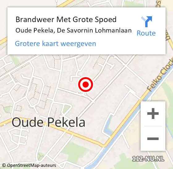 Locatie op kaart van de 112 melding: Brandweer Met Grote Spoed Naar Oude Pekela, De Savornin Lohmanlaan op 20 maart 2018 23:01