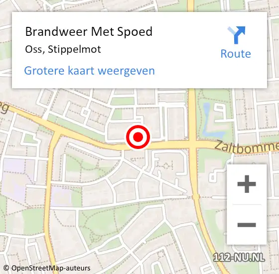 Locatie op kaart van de 112 melding: Brandweer Met Spoed Naar Oss, Stippelmot op 20 maart 2018 23:22