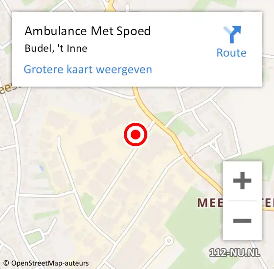 Locatie op kaart van de 112 melding: Ambulance Met Spoed Naar Budel, 't Inne op 21 maart 2018 02:27