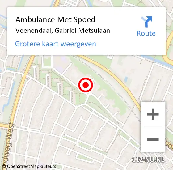 Locatie op kaart van de 112 melding: Ambulance Met Spoed Naar Veenendaal, Gabriel Metsulaan op 21 maart 2018 04:56