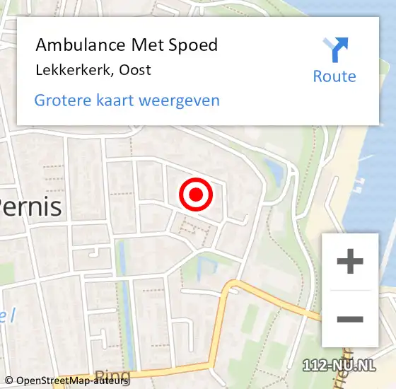 Locatie op kaart van de 112 melding: Ambulance Met Spoed Naar Pernis, Lekkerkerkstraat op 21 maart 2018 05:36