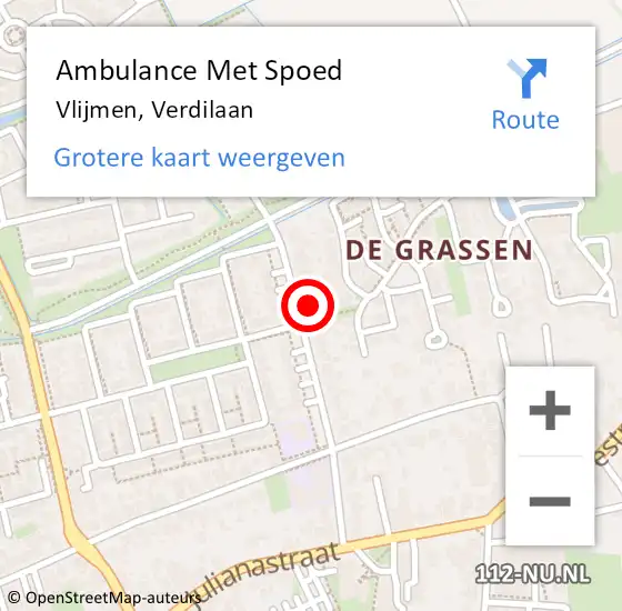 Locatie op kaart van de 112 melding: Ambulance Met Spoed Naar Vlijmen, Verdilaan op 21 maart 2018 06:03