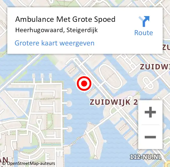 Locatie op kaart van de 112 melding: Ambulance Met Grote Spoed Naar Heerhugowaard, Steigerdijk op 21 maart 2018 07:13