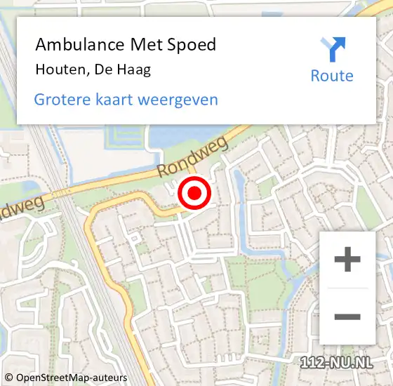 Locatie op kaart van de 112 melding: Ambulance Met Spoed Naar Houten, De Haag op 21 maart 2018 07:37