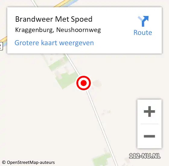 Locatie op kaart van de 112 melding: Brandweer Met Spoed Naar Kraggenburg, Neushoornweg op 21 maart 2018 08:26