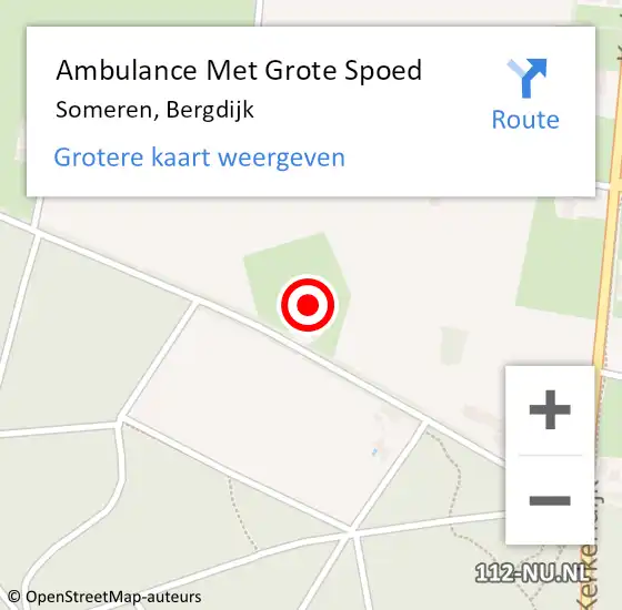 Locatie op kaart van de 112 melding: Ambulance Met Grote Spoed Naar Someren, Bergdijk op 21 maart 2018 09:29