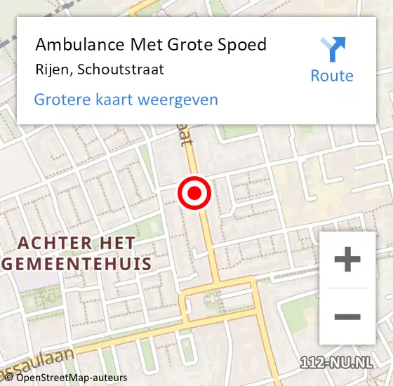 Locatie op kaart van de 112 melding: Ambulance Met Grote Spoed Naar Rijen, Schoutstraat op 21 maart 2018 09:44