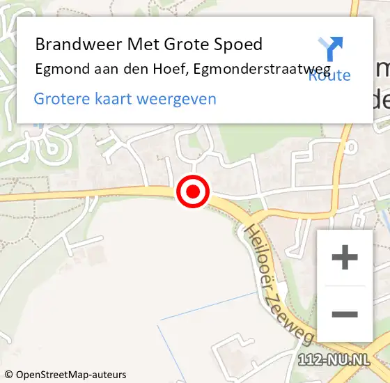 Locatie op kaart van de 112 melding: Brandweer Met Grote Spoed Naar Egmond aan den Hoef, Egmonderstraatweg op 21 maart 2018 10:13