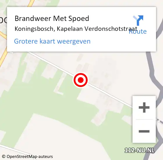 Locatie op kaart van de 112 melding: Brandweer Met Spoed Naar Koningsbosch, Kapelaan Verdonschotstraat op 21 maart 2018 10:39