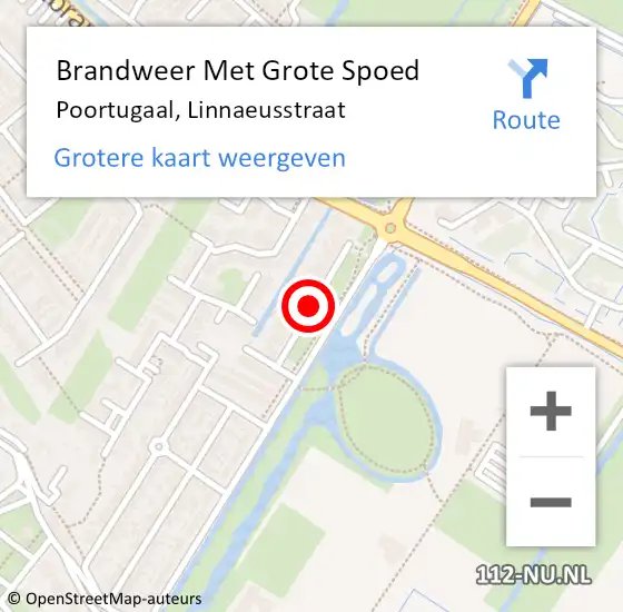 Locatie op kaart van de 112 melding: Brandweer Met Grote Spoed Naar Poortugaal, Linnaeusstraat op 21 maart 2018 10:39