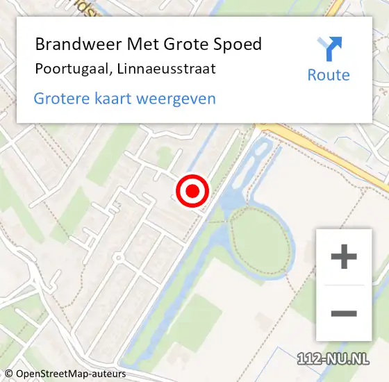 Locatie op kaart van de 112 melding: Brandweer Met Grote Spoed Naar Poortugaal, Linnaeusstraat op 21 maart 2018 10:39