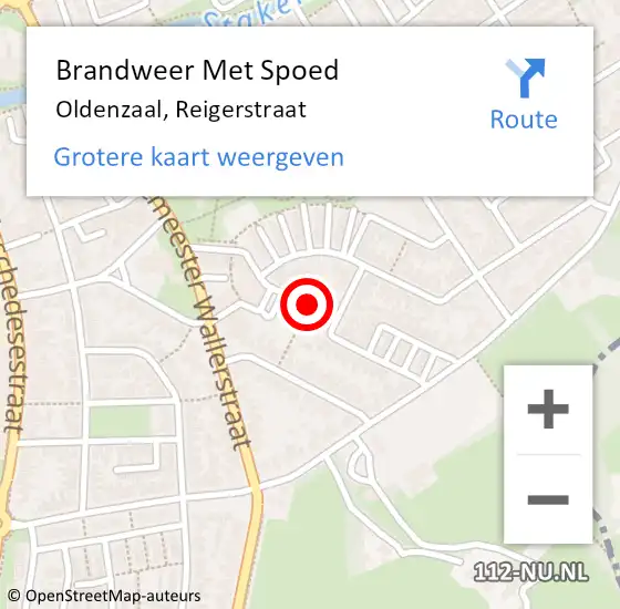 Locatie op kaart van de 112 melding: Brandweer Met Spoed Naar Oldenzaal, Reigerstraat op 21 maart 2018 11:35