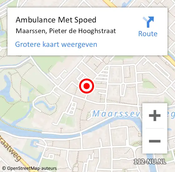 Locatie op kaart van de 112 melding: Ambulance Met Spoed Naar Maarssen, Pieter de Hooghstraat op 21 maart 2018 12:01