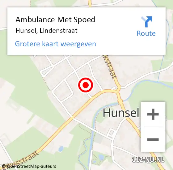 Locatie op kaart van de 112 melding: Ambulance Met Spoed Naar Hunsel, Lindenstraat op 21 maart 2018 14:18