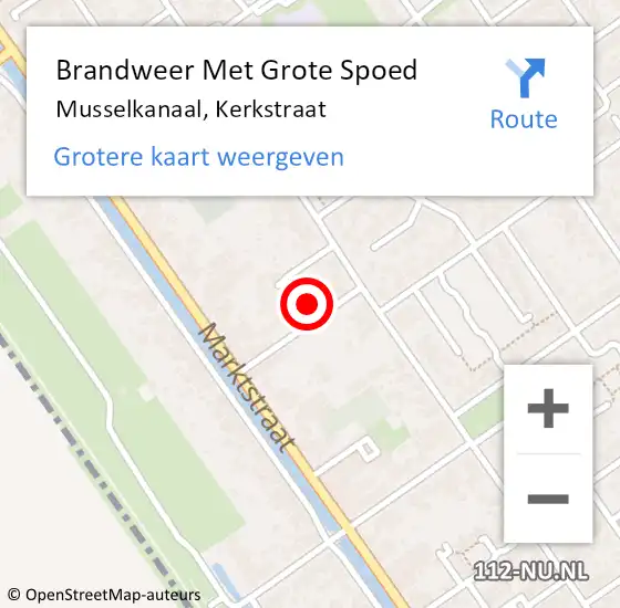 Locatie op kaart van de 112 melding: Brandweer Met Grote Spoed Naar Musselkanaal, Kerkstraat op 21 maart 2018 15:24