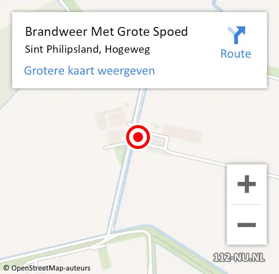 Locatie op kaart van de 112 melding: Brandweer Met Grote Spoed Naar Sint Philipsland, Hogeweg op 21 maart 2018 15:30