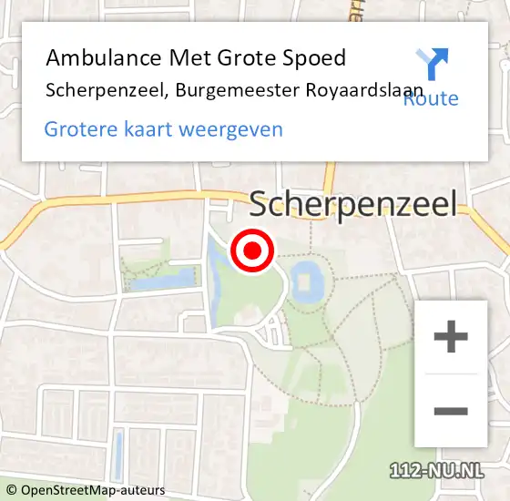 Locatie op kaart van de 112 melding: Ambulance Met Grote Spoed Naar Scherpenzeel, Burgemeester Royaardslaan op 21 maart 2018 15:46