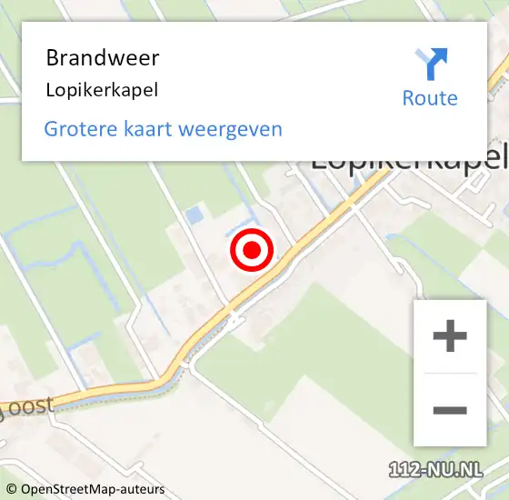 Locatie op kaart van de 112 melding: Brandweer Lopikerkapel op 21 maart 2018 16:32