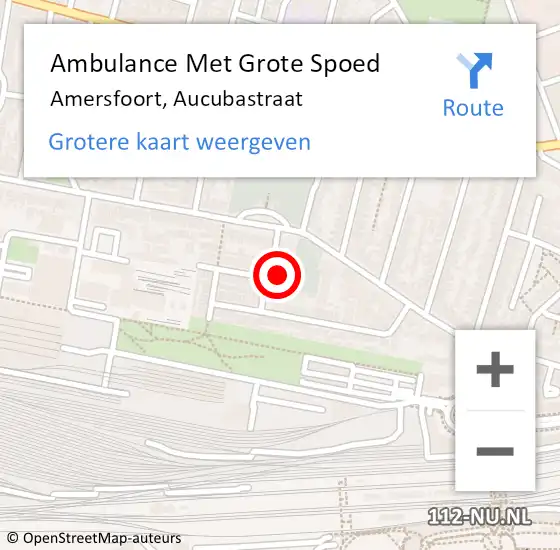 Locatie op kaart van de 112 melding: Ambulance Met Grote Spoed Naar Amersfoort, Aucubastraat op 21 maart 2018 17:35