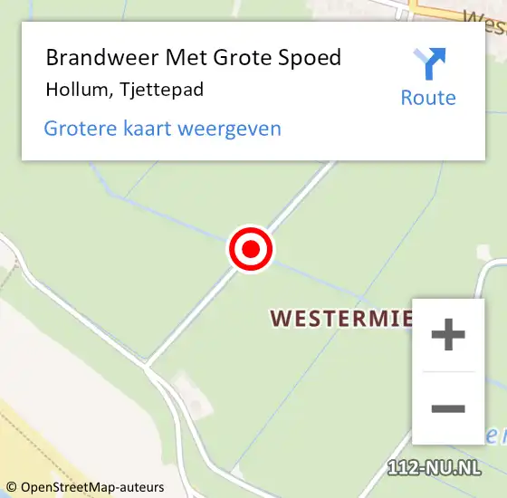 Locatie op kaart van de 112 melding: Brandweer Met Grote Spoed Naar Hollum, Tjettepad op 21 maart 2018 18:42