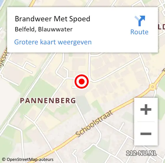 Locatie op kaart van de 112 melding: Brandweer Met Spoed Naar Belfeld, Blauwwater op 21 maart 2018 19:10