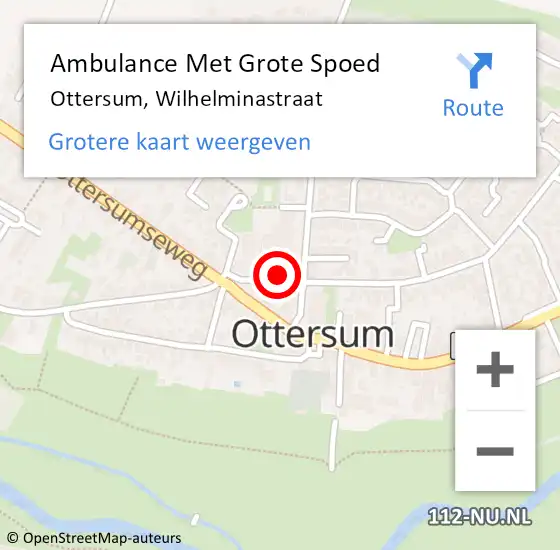 Locatie op kaart van de 112 melding: Ambulance Met Grote Spoed Naar Ottersum, Wilhelminastraat op 21 maart 2018 21:25