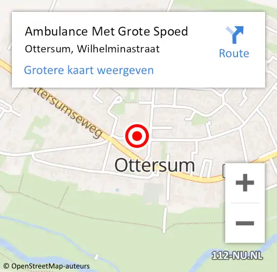 Locatie op kaart van de 112 melding: Ambulance Met Grote Spoed Naar Ottersum, Wilhelminastraat op 21 maart 2018 21:34