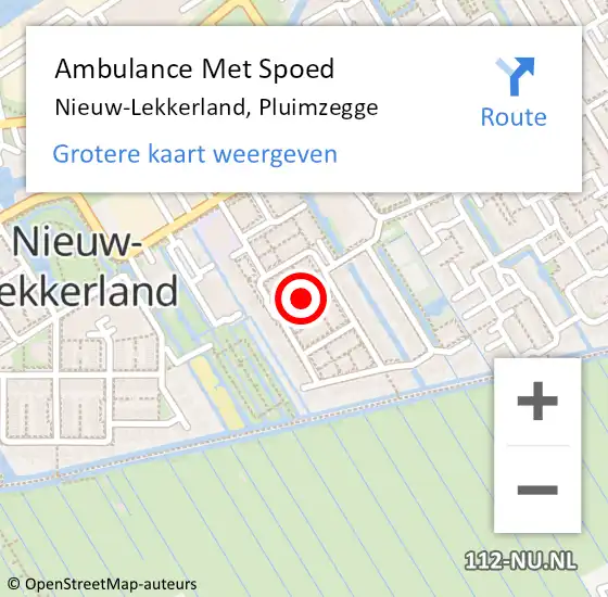Locatie op kaart van de 112 melding: Ambulance Met Spoed Naar Nieuw-Lekkerland, Pluimzegge op 21 maart 2018 21:46