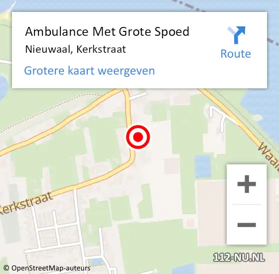 Locatie op kaart van de 112 melding: Ambulance Met Grote Spoed Naar Nieuwaal, Kerkstraat op 21 maart 2018 21:59