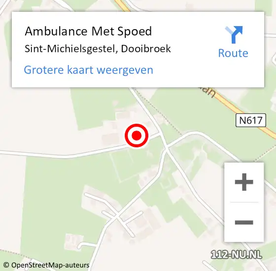 Locatie op kaart van de 112 melding: Ambulance Met Spoed Naar Sint-Michielsgestel, Dooibroek op 21 maart 2018 22:42