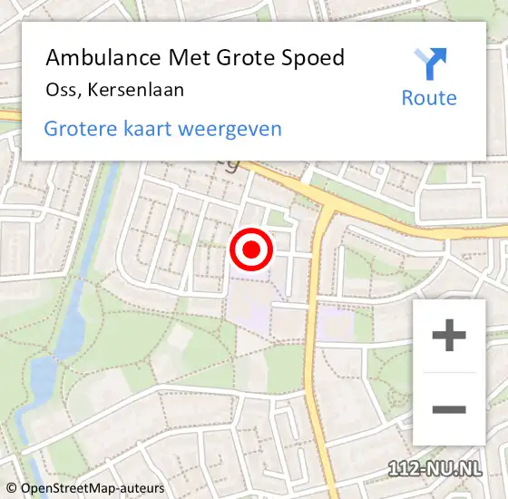 Locatie op kaart van de 112 melding: Ambulance Met Grote Spoed Naar Oss, Kersenlaan op 22 maart 2018 00:59