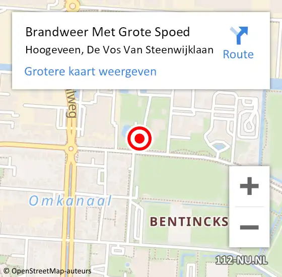 Locatie op kaart van de 112 melding: Brandweer Met Grote Spoed Naar Hoogeveen, De Vos Van Steenwijklaan op 22 maart 2018 07:34