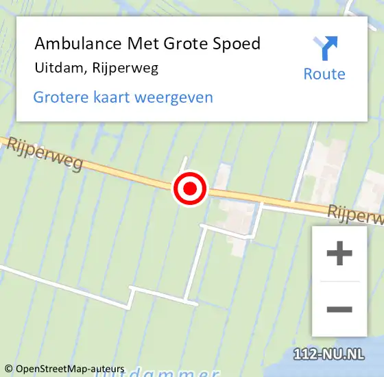 Locatie op kaart van de 112 melding: Ambulance Met Grote Spoed Naar Uitdam, Rijperweg op 22 maart 2018 08:42