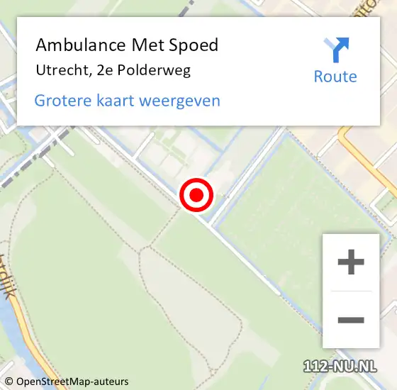 Locatie op kaart van de 112 melding: Ambulance Met Spoed Naar Utrecht, 2e Polderweg op 22 maart 2018 10:32