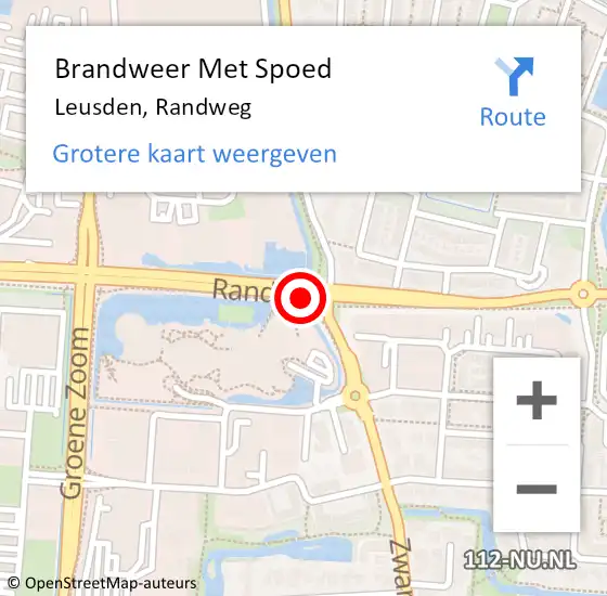 Locatie op kaart van de 112 melding: Brandweer Met Spoed Naar Leusden, Randweg op 22 maart 2018 10:41