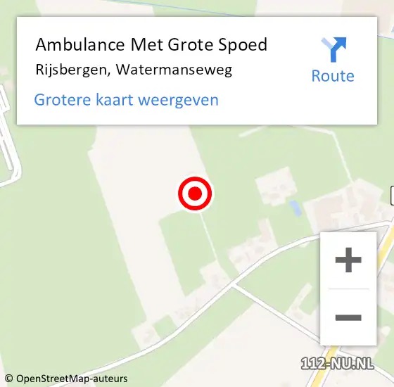 Locatie op kaart van de 112 melding: Ambulance Met Grote Spoed Naar Rijsbergen, Watermanseweg op 22 maart 2018 11:19