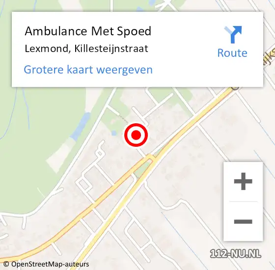 Locatie op kaart van de 112 melding: Ambulance Met Spoed Naar Lexmond, Killesteijnstraat op 22 maart 2018 11:27