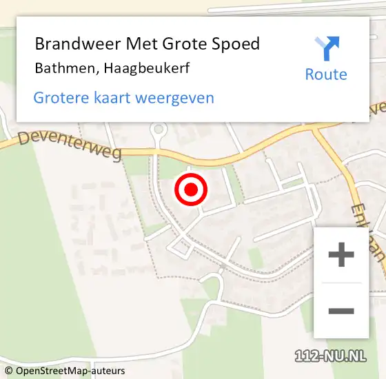Locatie op kaart van de 112 melding: Brandweer Met Grote Spoed Naar Bathmen, Haagbeukerf op 22 maart 2018 12:52