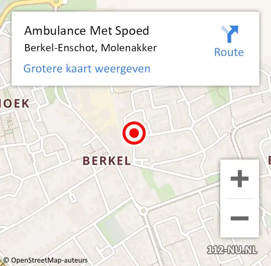 Locatie op kaart van de 112 melding: Ambulance Met Spoed Naar Berkel-Enschot, Molenakker op 22 maart 2018 13:00