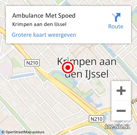 Locatie op kaart van de 112 melding: Ambulance Met Spoed Naar Krimpen aan den IJssel op 22 maart 2018 13:18