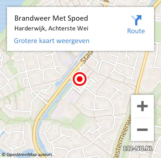 Locatie op kaart van de 112 melding: Brandweer Met Spoed Naar Harderwijk, Achterste Wei op 22 maart 2018 13:24