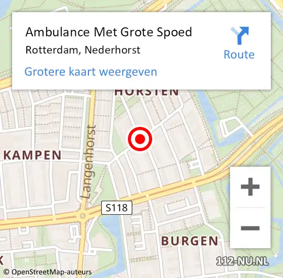 Locatie op kaart van de 112 melding: Ambulance Met Grote Spoed Naar Rotterdam, Nederhorst op 22 maart 2018 13:45