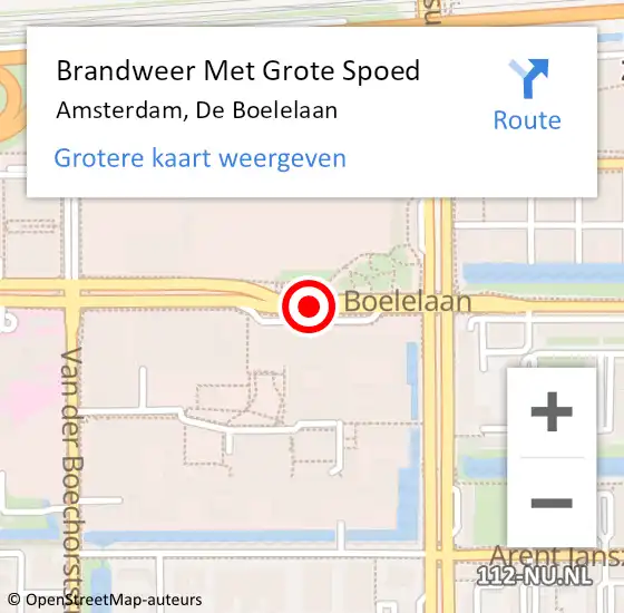 Locatie op kaart van de 112 melding: Brandweer Met Grote Spoed Naar Amsterdam, De Boelelaan op 22 maart 2018 13:51