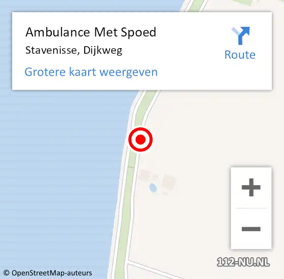 Locatie op kaart van de 112 melding: Ambulance Met Spoed Naar Stavenisse, Dijkweg op 22 maart 2018 14:23