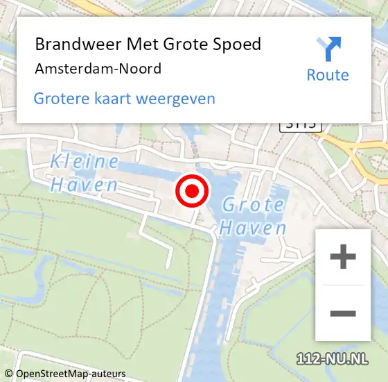Locatie op kaart van de 112 melding: Brandweer Met Grote Spoed Naar Amsterdam-Noord op 22 maart 2018 14:41
